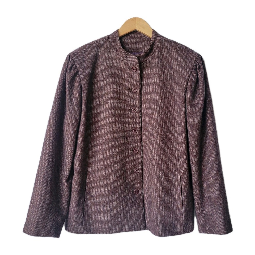 Vintage Bernard Cowan Toronto 100% Virgin Wool Blazer Jacket 1980s Sz 13/14